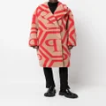 Philipp Plein monogram-print faux fur coat - Neutrals