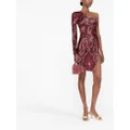 ETRO paisley-print one-shoulder dress - Red