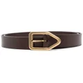TOM FORD logo-engraved buckle belt - Brown