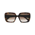 Alexander McQueen Eyewear tortoiseshell square frame sunglasses - Brown