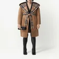 Burberry checked-detail wrap coat - Brown