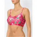Amir Slama floral print bikini top - Pink