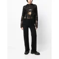 Dion Lee distressed Float knitted trousers - Black