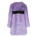 ALABAMA MUSE Kate collarless faux-fur coat - Purple