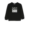 Calvin Klein Kids logo print crew-neck sweatshirt - Black