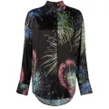 MSGM Fireworks print cropped blouse - Black