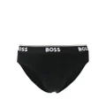 BOSS logo-waistband briefs set of 3 - Black