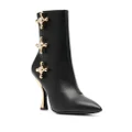 Moschino 100mm faucet-detail leather boots - Black