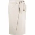 Nanushka vegan-leather wrap skirt - Neutrals