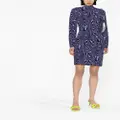Moschino graphic-pattern knitted mini skirt - Purple