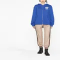 Moncler slogan-print zip-up hoodie - Blue