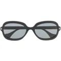 Gucci Eyewear logo-plaque square-frame sunglasses - Black