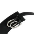 Kvadrat logo-print leather keyring - Black