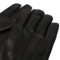 Moschino logo-letter leather gloves - Black