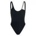 Stella McCartney chain-detail backless swimsuit - Black