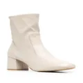 Stuart Weitzman square-toe leather boots - Neutrals