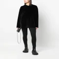 Balenciaga velvet-effect long-sleeved hoodie - Black