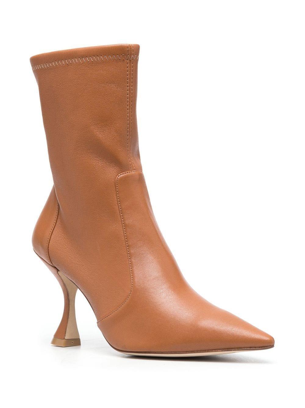 Stuart Weitzman 100mm heeled leather boots - Brown