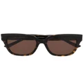 Balenciaga Eyewear logo-plaque square frame sunglasses - Brown