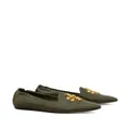 Tory Burch logo-plaque detail loafers - Green