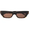 Balenciaga Eyewear logo-plaque square-frame sunglasses - Brown