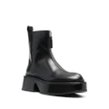 Jil Sander zipped leather booties - Black
