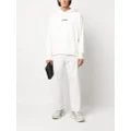 Jil Sander logo-print drawstring hoodie - White