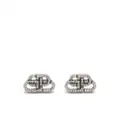 Balenciaga BB rhinestone-embellished stud earrings - Silver
