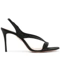 Aquazzura Izzy 105mm crystal-embellished slingback sandals - Black