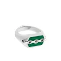Stephen Webster Inline silver malachite pinky ring