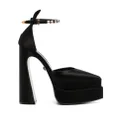 Versace 120mm satin platform sandals - Black