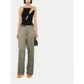 Dion Lee straight-leg satin trousers - Green