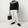 Saint Laurent slim fit contrast stitch jeans - White