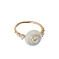 Fernando Jorge 18kt yellow gold Orbit diamond and mother of pearl ring