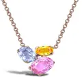 Pragnell 18kt rose gold Rainbow Fancy sapphire three-stone pendant necklace - Pink