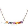Pragnell 18kt rose gold Rainbow Fancy sapphire line pendant necklace - Pink
