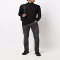 Emporio Armani high-neck zip-up jumper - Black