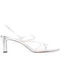 SANDRO 70mm strappy leather sandals - Silver