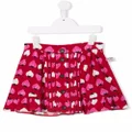 Nº21 Kids strawberry-print A-line miniskirt - Red