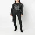 Philipp Plein rock-stud cropped leather jacket - Black