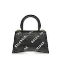 Balenciaga XS Hourglass crystal-embellished tote bag - Black