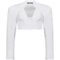 Balmain cropped cotton blouse - White