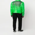 John Richmond graphic-print double-zip biker jacket - Green