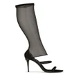 Dolce & Gabbana 105mm knee-high tulle sandals - Black