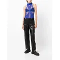 Dion Lee Visceral lace hooded tank top - Blue
