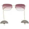Gucci Eyewear embellished oversized sunglasses - Silver