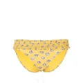 Tory Burch Costa-print hipster bikini bottoms - Yellow