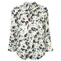 GANNI floral-print crepe blouse - White
