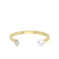 Delfina Delettrez 18kt yellow gold Dots diamond and pearl ring