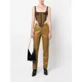 Diesel leather-effect straight-leg trousers - Brown